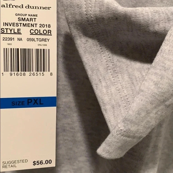 Alfred Dunner Light Grey 3/4 Sleeve Crewneck Top - Picture 5 of 9